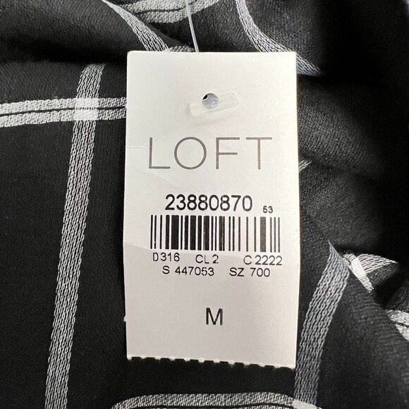 Loft Womens Multicolor Plaid Choker Neck Long Sleeve Shift Dress Size Medium New - Picture 11 of 11